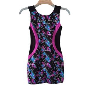 Danskin Freestyle Biketard Unitard Leo Bodysuit Girl's Size 10/12 Gymnastics #A